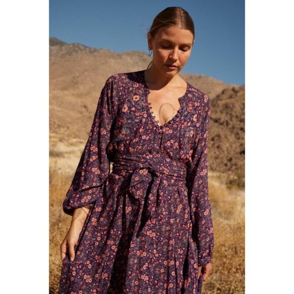 💕NATALIE MARTIN💕 Fiore Maxi Dress Petite Fleur Aubergine Floral Small NWOT - Picture 7 of 16